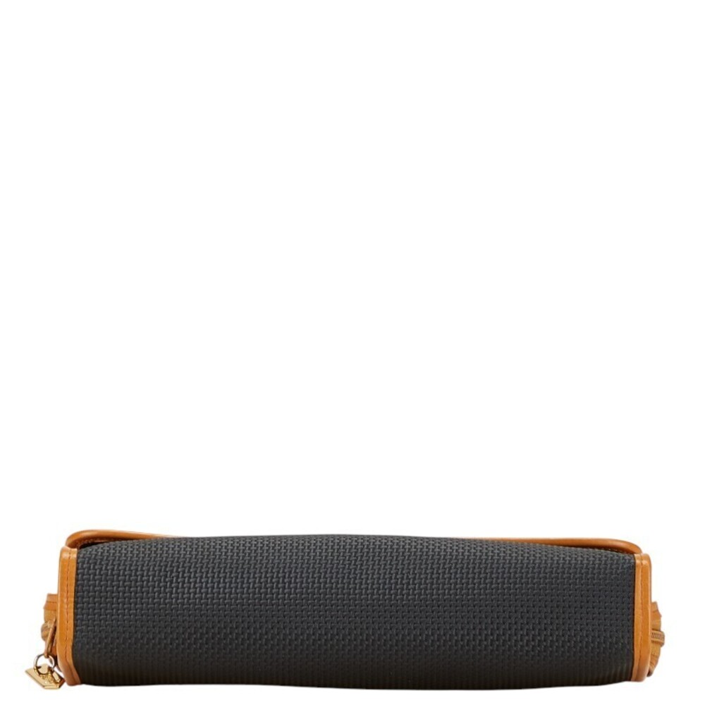 Saint Laurent YSL logo clutch bag black brown leather - Picture 3 of 9